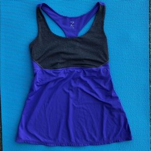 Purple Zella Racerback Tank with Built-in Bra